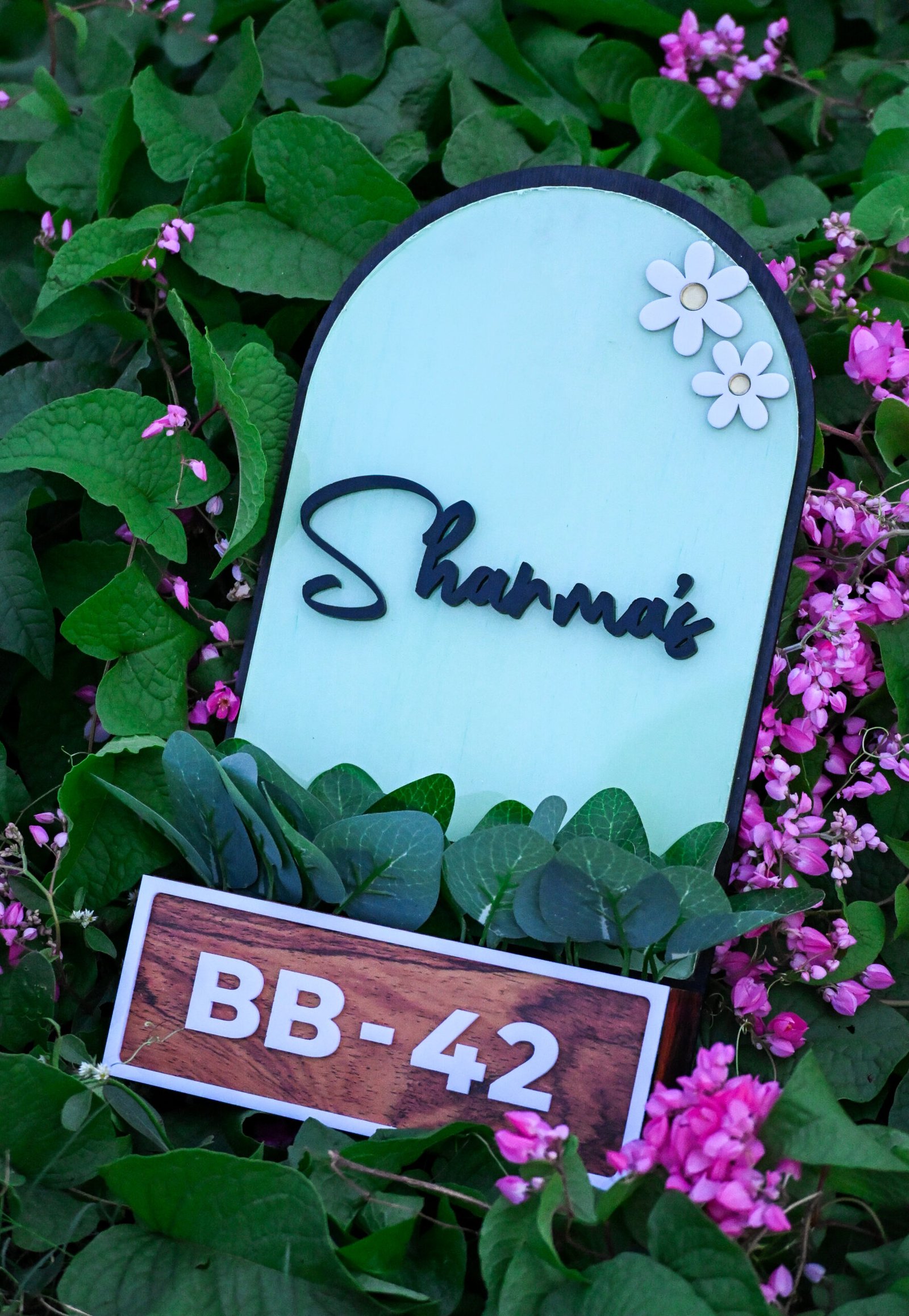 House Name Planter Lavender & Maroon And Aqua Green - Image 4