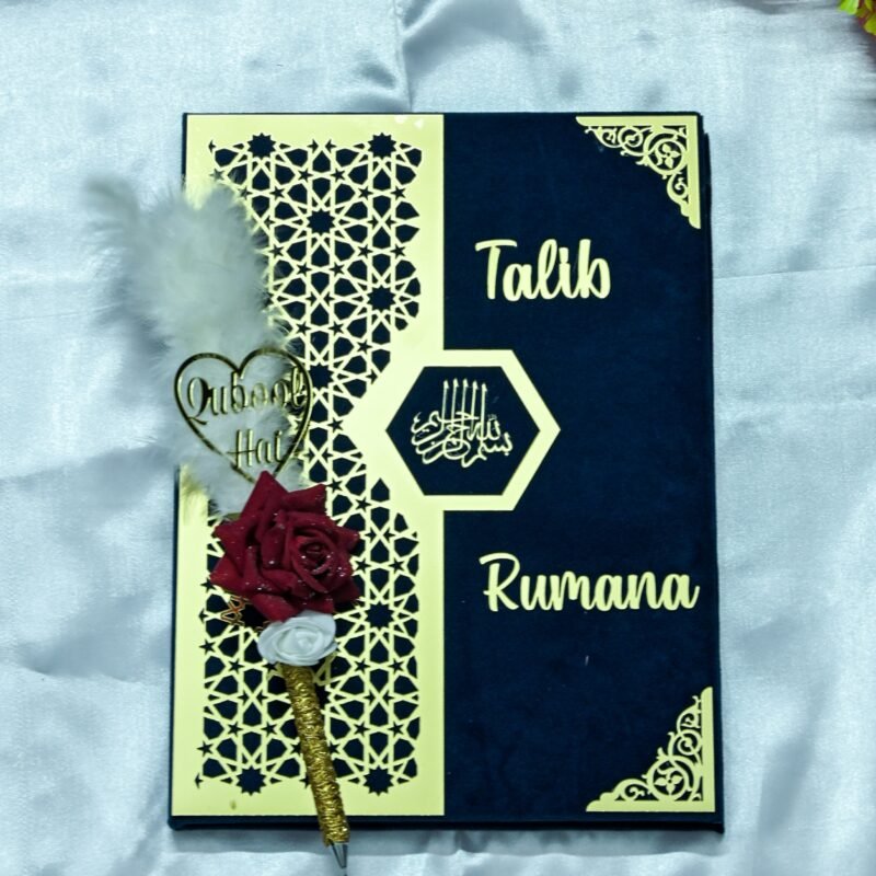 Star Design Nikah Nama Red &Navy Blue